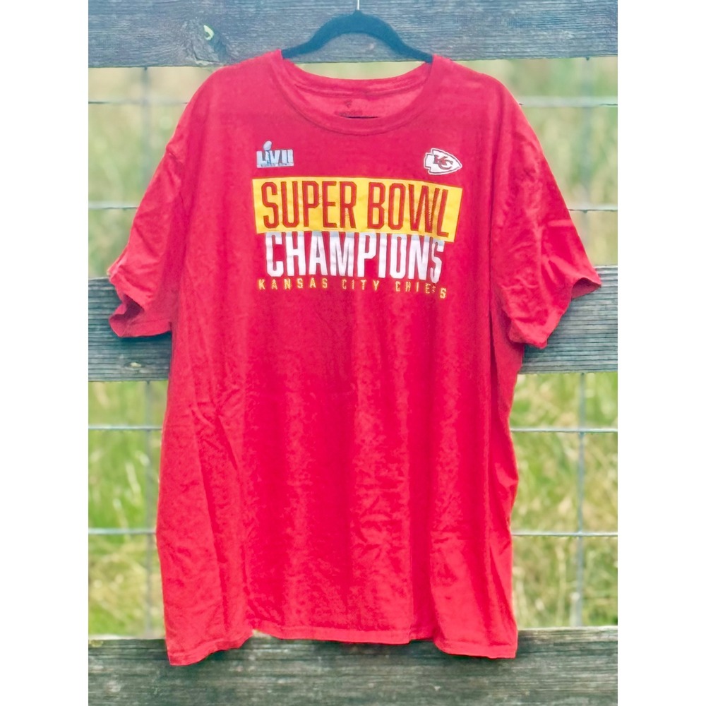 Kansas City Chiefs Super Bowl LVII Champions T-Shirt Red‎ Fanatics NFL Size 3XL